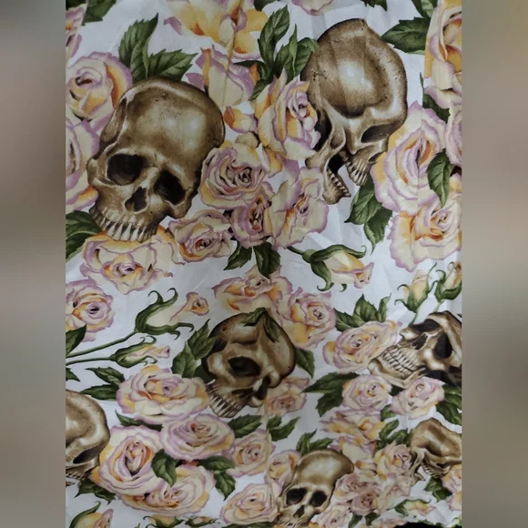 Folter/Modcloth Skull and flowers Dress, size Large - Picture 4 of 10